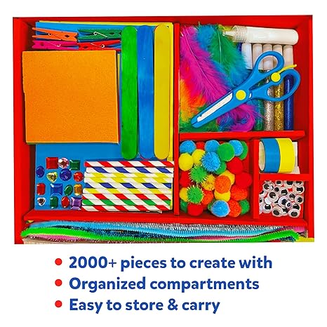 Skillmatics Ultimate Art & Craft Activity Kit for Kids – 2000+ DIY Craft Pieces with Step-by-Step Instructions, Creative Supplies & Gift Set for Girls & Boys Ages 6, 7, 8, 9, 10, 11, 12, & 13