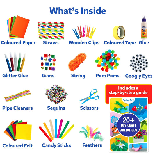 Skillmatics Ultimate Art & Craft Activity Kit for Kids – 2000+ DIY Craft Pieces with Step-by-Step Instructions, Creative Supplies & Gift Set for Girls & Boys Ages 6, 7, 8, 9, 10, 11, 12, & 13