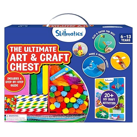 Skillmatics Ultimate Art & Craft Activity Kit for Kids – 2000+ DIY Craft Pieces with Step-by-Step Instructions, Creative Supplies & Gift Set for Girls & Boys Ages 6, 7, 8, 9, 10, 11, 12, & 13